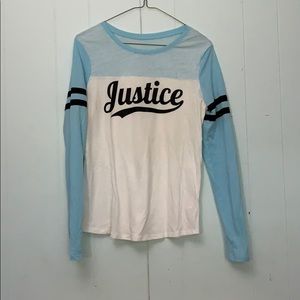 Justice baseball tee